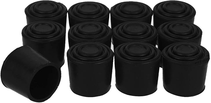 Chictry 12pcs Chair Leg End Caps Round Rubber Furniture Table Feet Pads Covers Tips Floor Protector For Indoor Outdoor Home Garden Patio Office Black 32mm Amazon Com