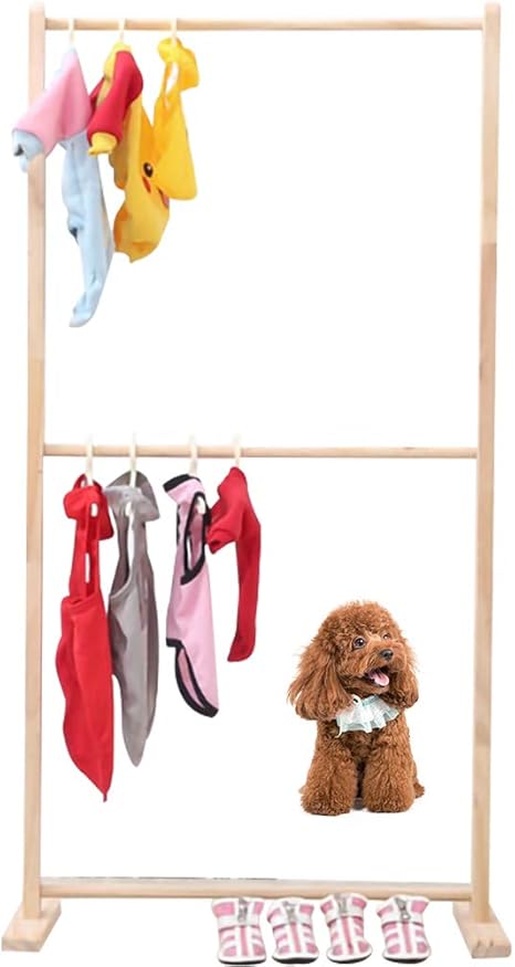 Amazon Umoraペット服収納 ハンガーラック ペット用クローゼット 木製 犬 猫 シンプル 衣類整理 2段式 ハンガーラック オンライン通販
