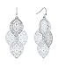 INPINK Fashion Jewelry Filigree Leaves Chandelier Earrings in Silver-Tone