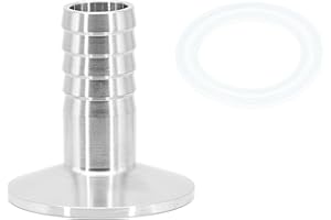 Refuuch 1.5" Tri Clamp to 1/2" Barb Fitting 304 Stainless Sanitary Home Brew Adapter (Ferrule OD 50.5mm)