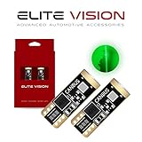 Elite Vision 194 168 T10 192 2825 W5W Titanium Series LED Non-Polarity 400LM Bright Green for Dome Map Courtesy Door License Plate Cargo Interior Lights (Pack of 2)