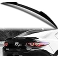 EPARTS ABS Plastic V-Style Rear Spoiler Wing Trunk Lid Extended Spoiler Compatible with 2019 2020 2021 2022 2023 Mazda 3 Sedan (Pearl Black)