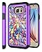 Galaxy S7 Active Case, S7 ACTIVE Case, Style4U Studded Rhinestone Crystal Bling Hybrid Armor Case Cover for Samsung Galaxy S7 Active [Not For Galaxy S7] with 1 Style4U Stylus [Flower Purple / Black]