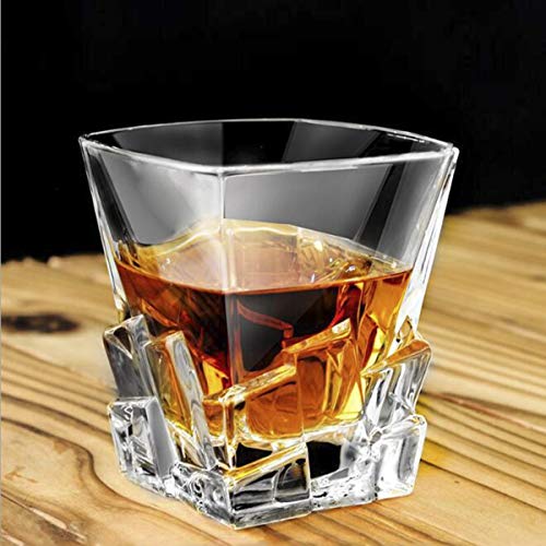 Almagic Whiskey Glass Set of 2 Iceberg Lead Free Crystal Old Fashioned Glass 10.5oz for Scotch or Bourbon Gift Boxed (Free 4 Big Round Chilling Whiskey Stones +Tong+ Velvet Bag) - Thumbnail 3