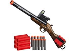 UKOLA Safe Toy Double Barrel Gun for Boy with Ejecting Shell Soft Bullets,Realistic Model Shotgun Toys Foam Blaster Play Gun Toy with Soft Bullet Look Real Hunting Action for Children (MINIGUN)