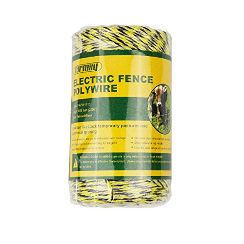 Farmily Portable Electric Fence Polywire, 656 Feet 200 Meter, 6
