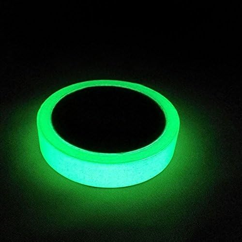 EasGear Fluorescent Green Safety Tape Sticker Removable and Waterproof Photoluminescent DIY Masking Tape (39.4 x 0.8 Inches)