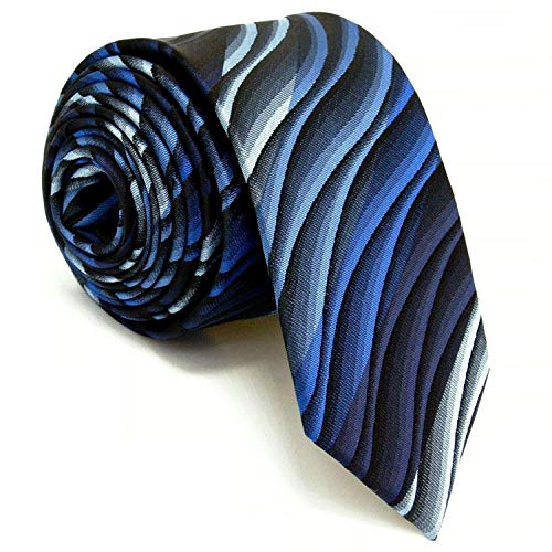 Shlax&Wing Ripple Blue New Men Design Necktie Ties Wedding Graduated Color