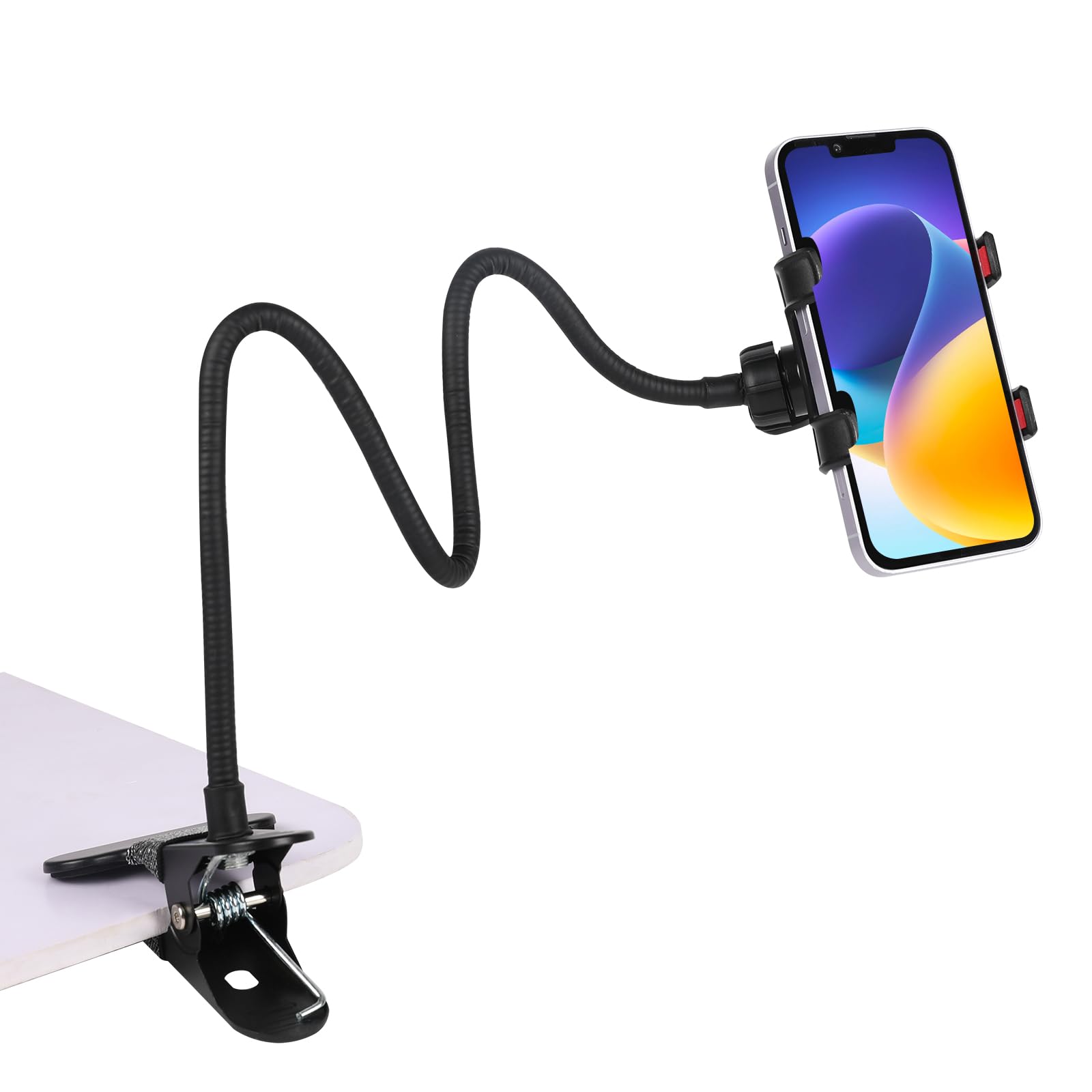Photo 1 of Kdyxvhy Gooseneck Phone Holder for Bed,Clip On Phone Holder for Desk,Universal Lazy Bracket,360 Degree Rotation Flexible Long Arm Cell Phone Stand with Clamp for Kitchen,Office,for All 4-7” Cellphone