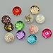 Soleebee Mixed Random 18mm Aluminum Glass Snap Button Jewelry Charms DIY Accessories (Shell+Rose)