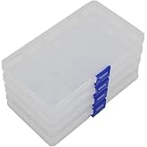 Yansanido 4 Pcs 15 Grids Clear 6.85 Inch x 3.85 Inch Adjustable Small Removable Clear Plastic Jewelry Organizer Divider Storage Box Jewelry Earring Tool Containers (4 Pcs Clear)