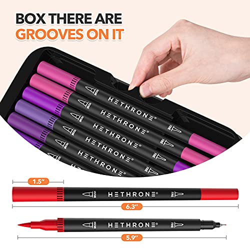 Dual Tip Brush Pens Hethrone 100 Colors Dual Tip Markers - Brush