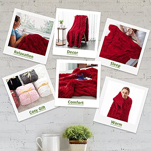 Pawque Decorative Soft Fluffy Faux Fur Throw Blanket 60\