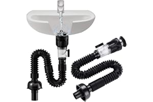 TEMPSNOW Bathroom Sink Drain Kit with Flexible Expandable P-Trap Sink Drain Pipe Tube Anti-Odor Bathroom Sink Drain Pipe for 1-1/4" and 1-1/2" Drain Hole