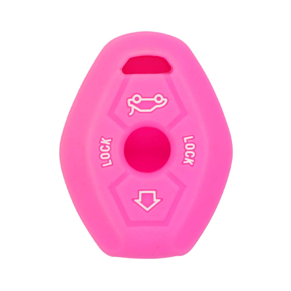 BROVACS Silicone Cover Protector Case Holder Skin Jacket Compatible with BMW 3 Button Remote Key Fob CV4902 Rose — image 1