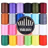 Paxcoo Polyester Sewing Thread 24 Pcs 1000 Yards Each Spools with 30 Pcs Sewing Needles (pattern 1)