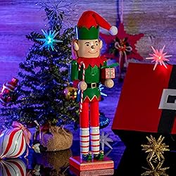 Ornativity Christmas Elf Holiday Nutcracker – Red