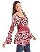 Sleeves Pullover Tunic Top L FLORAL_BURGUNDY