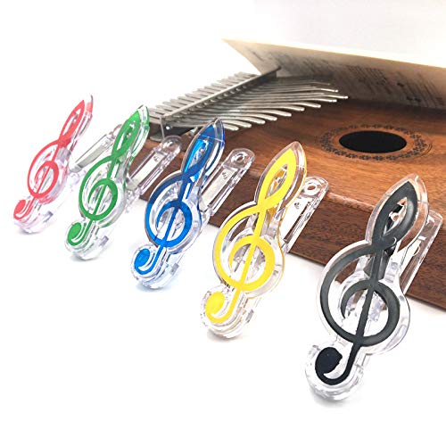 Hooshion 10 pcs Music Note Clip Music Book Clip Music Page Holder Piano Book Clamps Suit for All Musical Instruments