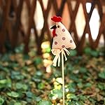 Handmade Easter Egg/Chick Garden Yard Planter Staker-2017 Crafts Easter and Spring Decoration Wood Home Decor Garden Ornaments,Red