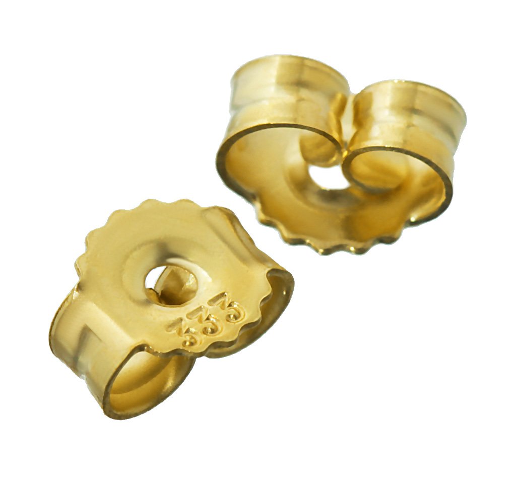 NKlaus 3 Pairs of Yellow Gold Gold 5,5mm Studs for Stud Earrings Earrings Studs pousettes Ear nut Butterfly Clasp Hole: 1,1mm 4748