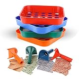 Coin Counters Tubes & Coin Sorters Tray - 4 Color-Coded Coin Sorting Tray and Coin Counting Tubes - Bundle with 100-Count Assorted Coin Roll Wrappers for US Coins