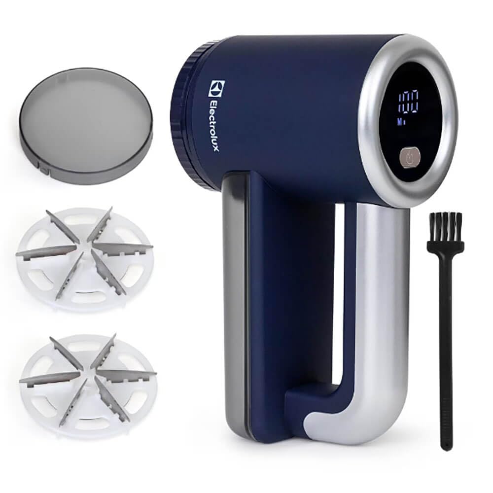 Electrolux Rechargeable Fabric Shaver | 3-Speed Lint Remover for Clothes & Furniture | Eliminates Fuzz & Pilling | Electric Lint Shaver with LED Display & Type-C Fast Charging Port - Blue