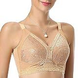 Sanyoo Women's Full Coverage Wirefree Bra No Pad Adjustable Brassiere for Big Boobs (38D, Champagne Gold)