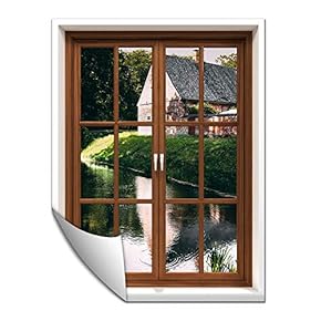 Wall Paper Small Wall Mural Beautiful Scenery Out of The Window Wall Art Removable Wall Decoration for Bedroom Living Room - 24x32 inches