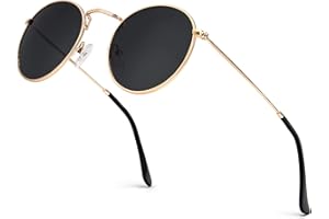 NSSIW Round Sunglasses for Women and Men, Premium Round Metal Sunglasses with Polarized Lens and UV Protection