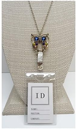 New Long Fancy Retro Antiqued Gold Owl Id Badge Holder Necklace Lanyard
