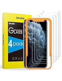 SPARIN Protector de Pantalla para iPhone XS Max, [4 Pack] Dureza 9H Vidrio Templado para iPhone XS Max 6.5" [Marco de Alineación] [A prueba de arañazos] [Sin burbujas] [Alta respuesta]