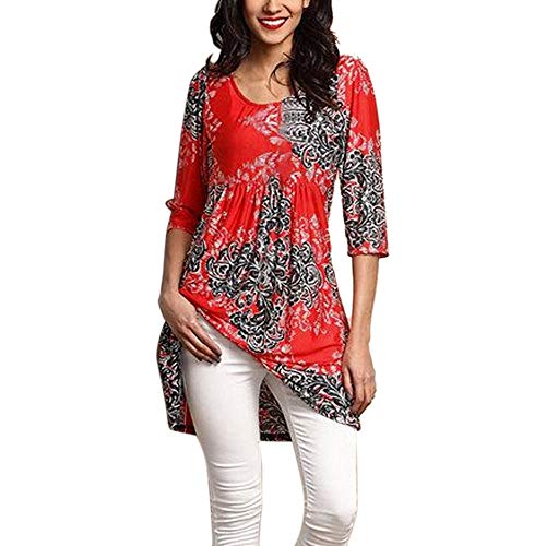 LISTHA Floral Tunic Tops Plus Size Women 3/4 Sleeve Flowy Blouse Casual Loose