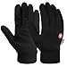 Vbiger Men Winter Warm Gloves Windproof Anti-slip Touch Screen Gloves Cold Weather Gloves Liner (XL) Black