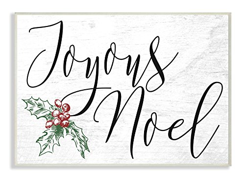 Stupell Industries Joyous Noel Christmas Oversized Wall Plaque Art, Proudly Made in USA