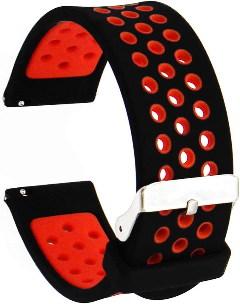 Veczom 20mm Watch Bands for Gizmo Watch Band, 20mm Silicone Quick Release Replacement Band Compatible With Samsung Galaxy Watch Active 2 40mm 44mm/Galaxy Watch 42mm/Pebble Time/Fossil/Ticwatch Watch