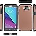 Samsung Galaxy J3 Emerge Case Rose Gold/J3 Prime/J3 2017/Amp Prime 2/Express Prime 2/Sol 2/J3 Luna Pro/J3 Eclipse/J3 Mission Case, LUHOURI Hybrid Armor Rugged Defender Protective Case Cover