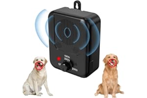 EUOTEO Anti Barking Device, Auto Dog Control Devices with 3 Modes, Waterproof Dog Bark Deterrent Box, Rechargeable Ultrasonic for Indoor & Outdoor 001