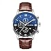 Yunanwa Mens Analog Quartz Watches Date Casual Classic Business Water Resistant Leather Wrist Band Watch (Brown + Black Face)
