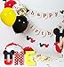 Mouse Color Balloons 40 Pack, 12 Inch Red Black Yellow Latex Balloons with Confetti Balloon for Baby Shower Birthday Party Decorations Supplies with Ribbon
