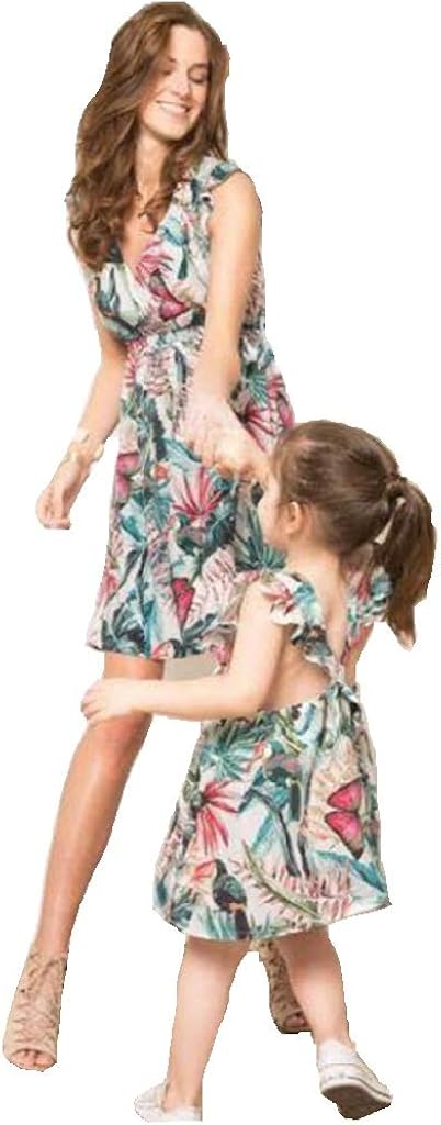 Day8 Robe Maman Et Fille Chic Ensemble Elegant Plage Vetement Bebe Fille Et Maman Jupe Dentelle Sans Manches A Fleurs Bapteme Ceremonie Egalite Mere Et Fille Cadeau Vetements Fille Dwteam In