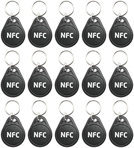 GoToTags NFC Tag - Key Fob - Black 15 Pack - NXP NTAG213