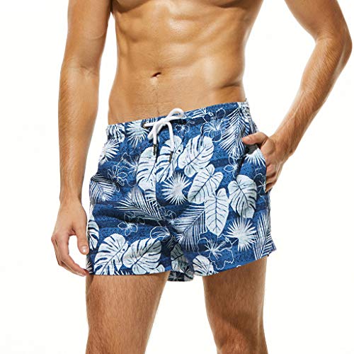 Mens 3D Printed Funny Swim Trunks Slim Fit Quick Dry Beachwear Sports Running Swimming Board Shorts Surfing (Dark Blue6, XL)