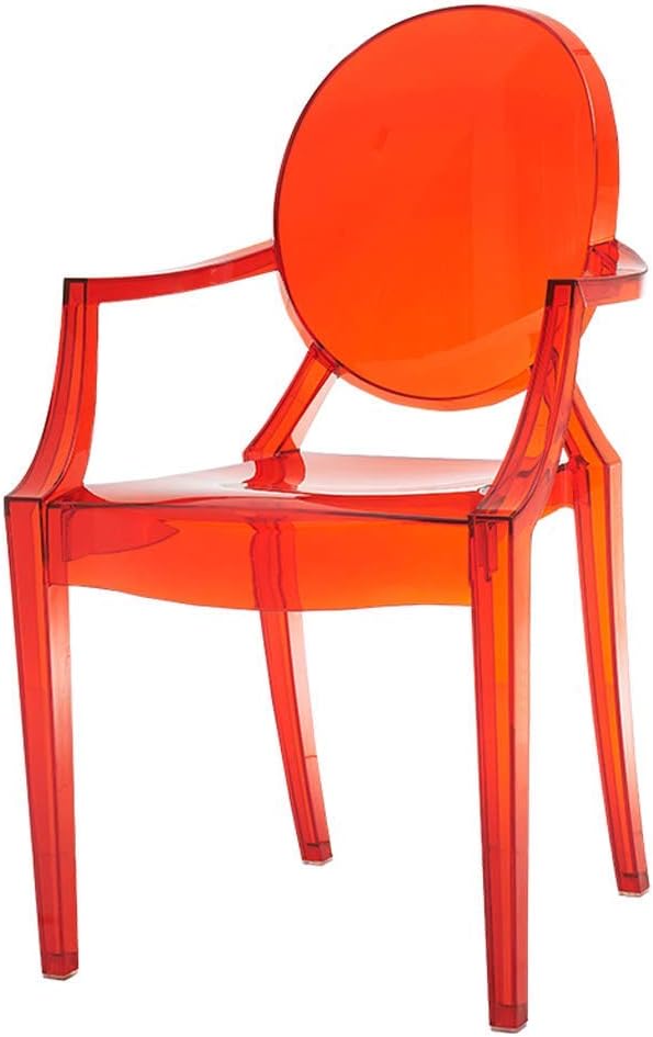 GBX Bar,Cafe,Restaurant Chair,Stool,Cafetería,Dining Chairs, Bar Stools Ghost Transparent Plastic Hotel Cafe Lounge Four Colors Available,Red