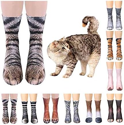 MOWANG 3D Socks Unisex Adult Animal Paw Crew Socks - Sublimated Print