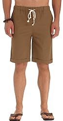 NITAGUT Men's Linen Casual Classic Fit Short