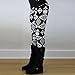GBSELL Women Geometric Floral Printed Stretchy Pants Leggings Sport Casual (Skull Black, L)