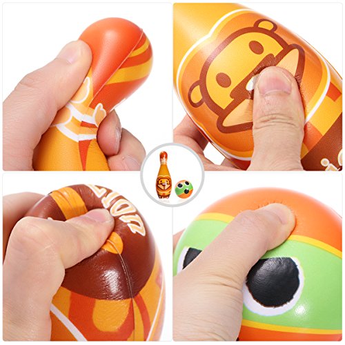 iBaseToy Kids Bowling Toy Set, Foam Ball Toys, Indoor Outdoor Bowling Games for Children/Toddlers/Boys/Girls for Early Development/Sport/Preschool (10 Pins & 2 Bowling) - Thumbnail 2