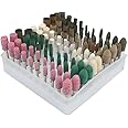 Luo ke 100 Pcs Assorted Shape Polishing Bits Buffing Wheel for Dremel Rotary Drill (Corundum Sand/Sesame/Cowhide/Rubber/Wool)…