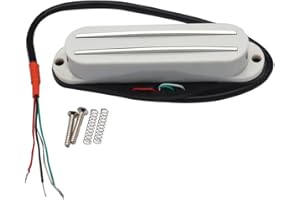 ROZILO White Alnico 5 Hot Rail Humbucker Single-Coil-Sized Pickup 9-10K Humbucker for ST Single Size Pickup Electric Guitar
